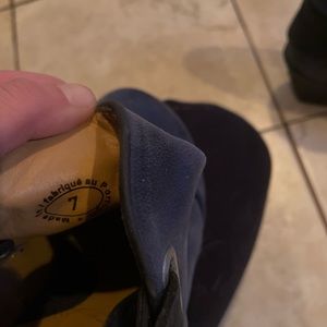 John Fluevog blue soft leather booties. Size 7, worn only twice!